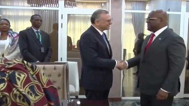Senior Advisor for Africa Massad Boulos  with DRC President Felix Tshisekedi in Kinshasa in April 2025