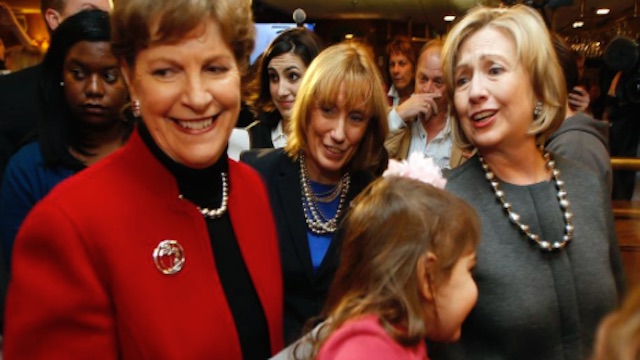 Hillary Clinton and Jean Shaheen, Nashua, NH. Nov 2, 2014