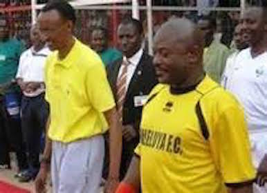 Burundian Pierre Nkurunziza  and  Rwandan Paul Kagame in "soccer buddies" days