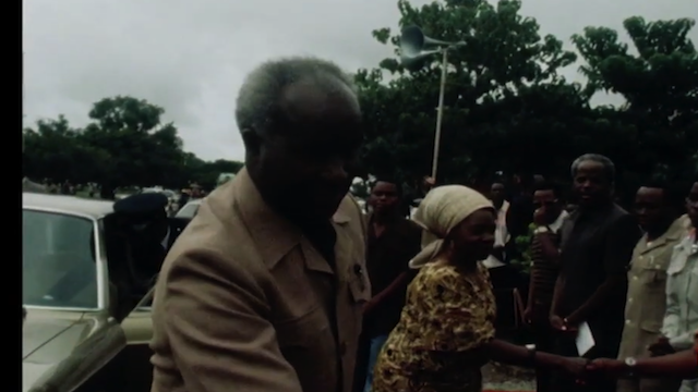 Kenneth Kaunda visiting villagers in 1980's